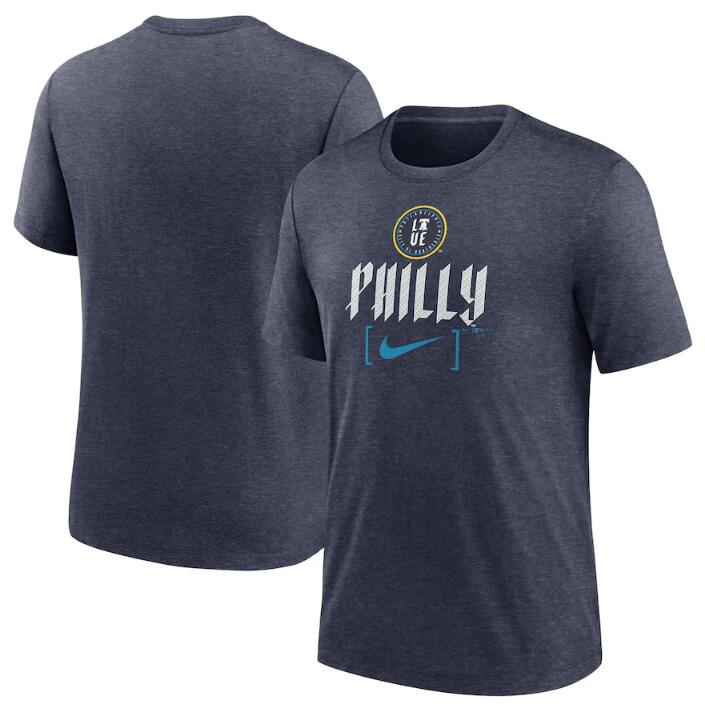 Men's Philadelphia Phillies Navy 2024 City Connect Tri-Blend T-Shirt